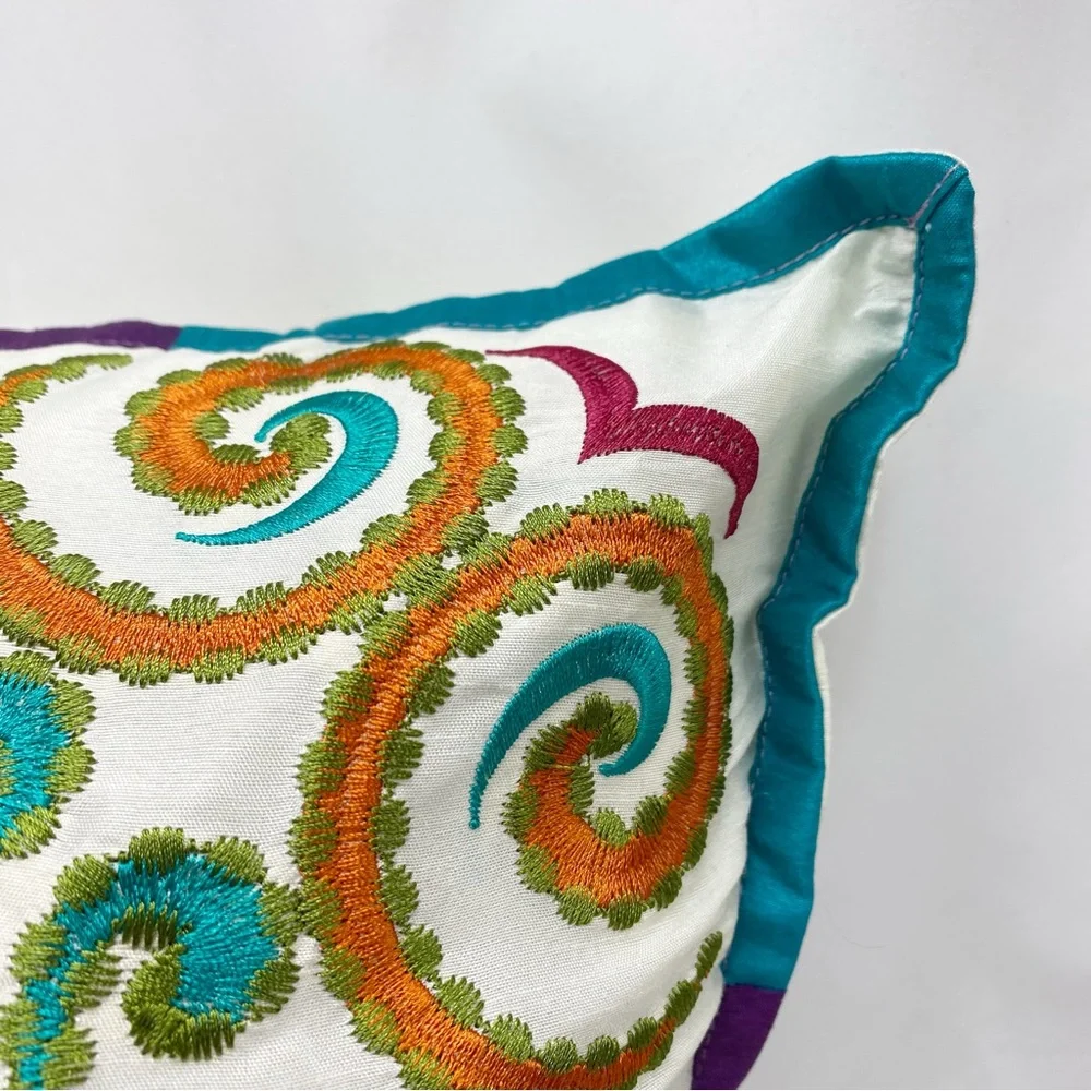 Safavieh Calycopis Goldenrod Abstract Floral Embroidered Pillows Set of 2 NEW